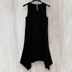 FOR CYNTHIA Black Linen Blend Sleeveless Swing Midi Beach Dress M